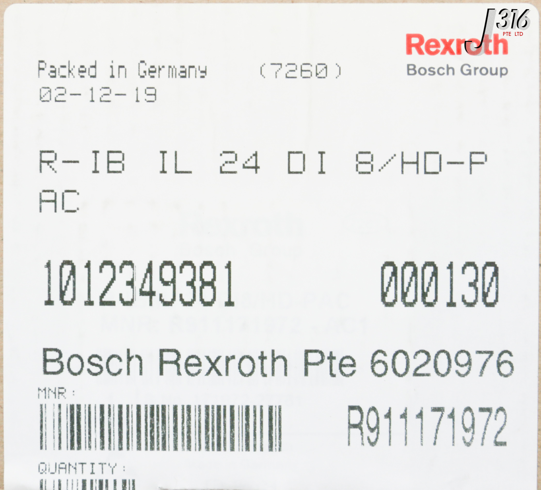 31264 BOSCH REXROTH INLINE DIGITAL INPUT MODULE NEW R IB IL 24